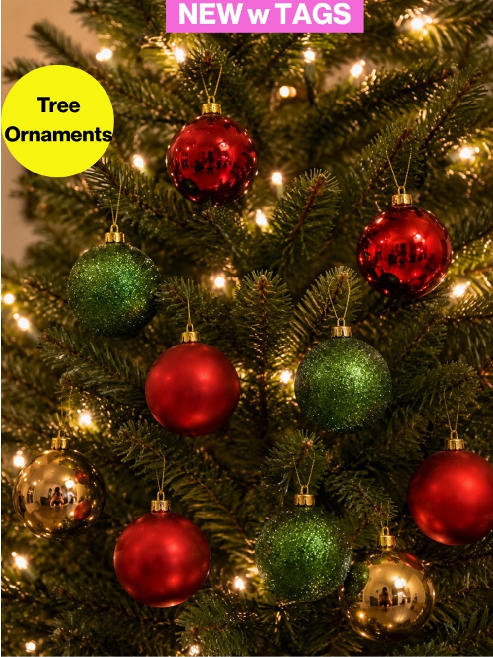 NEW w TAGS 🏷️ 16 Pack - Festive Holiday Ornaments Set by AT HOME